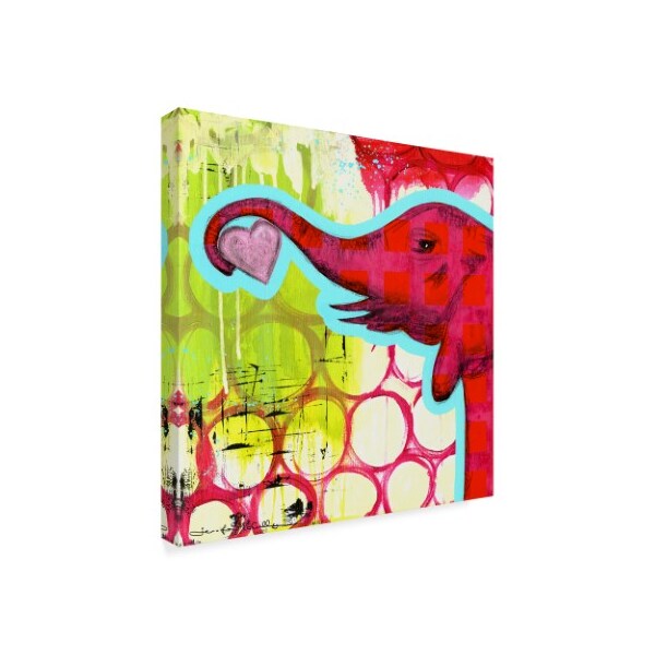 Jennifer Mccully 'Hot Pink Elephant' Canvas Art,24x24